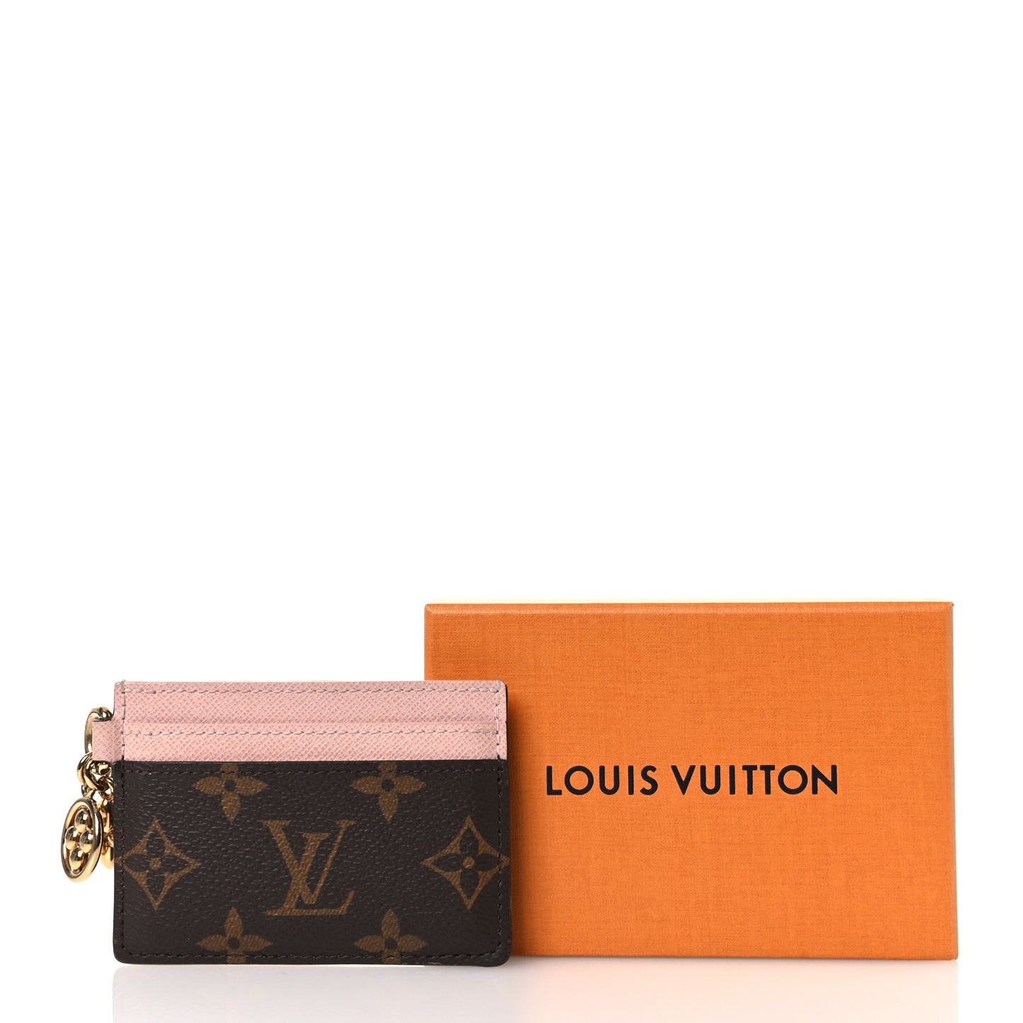 Monogram LV Charms Card Holder Rose Ballerine