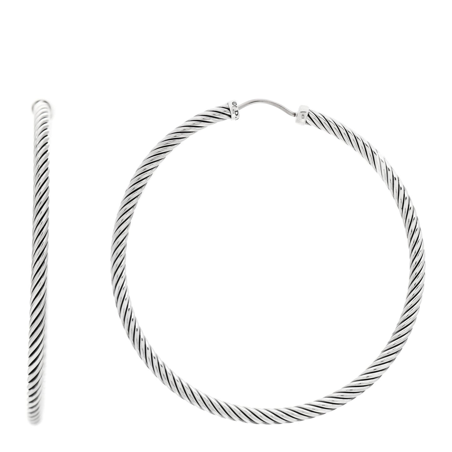 Sterling Silver Extra Large Cable Classics Hoop Earrings