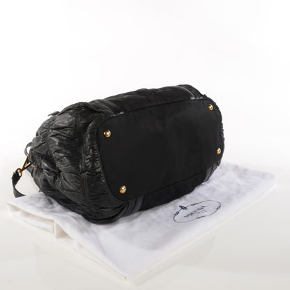 Prada Tessuto Nylon Nappa Gaufre Shoulder Bag Nero Black 5 of 10