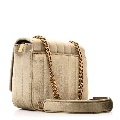Saint Laurent Velvet Matelasse Small Vicky Chain Bag Dark Vintage Olive 3 of 11