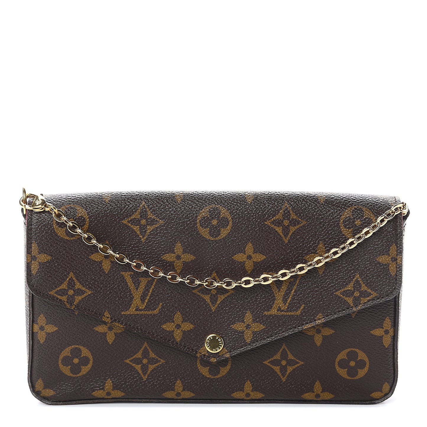 Monogram Pochette Felicie Chain Wallet Fuchsia
