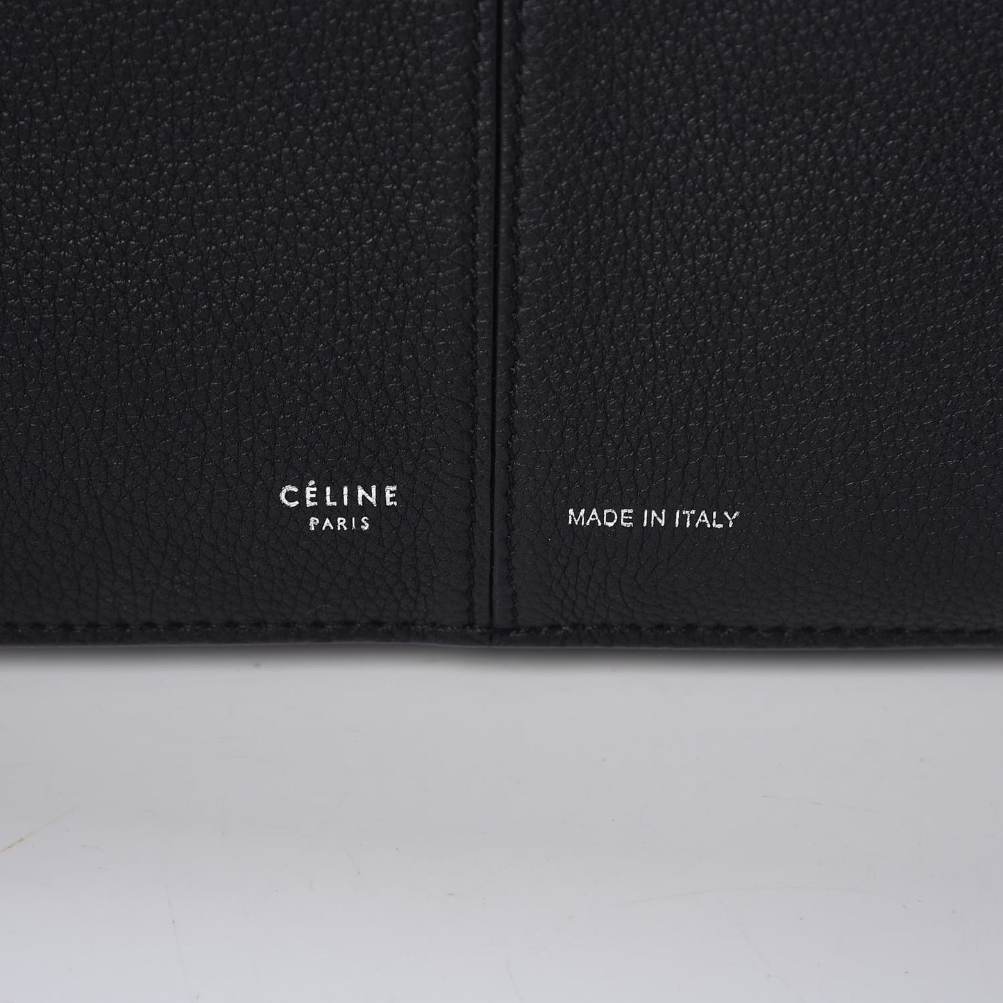 Baby Grained Calfskin Medium Tri-Fold Bag Black