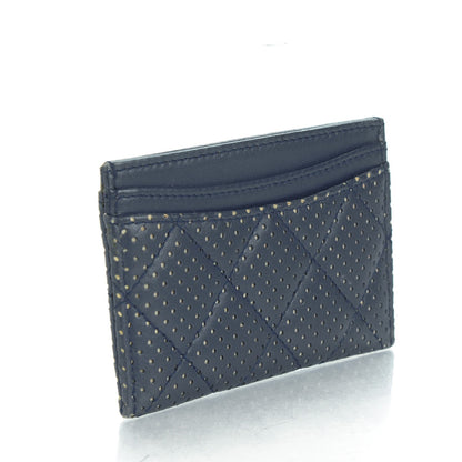 Chanel Perforated Lambskin Quilted Card Holder Blue 3 of 7