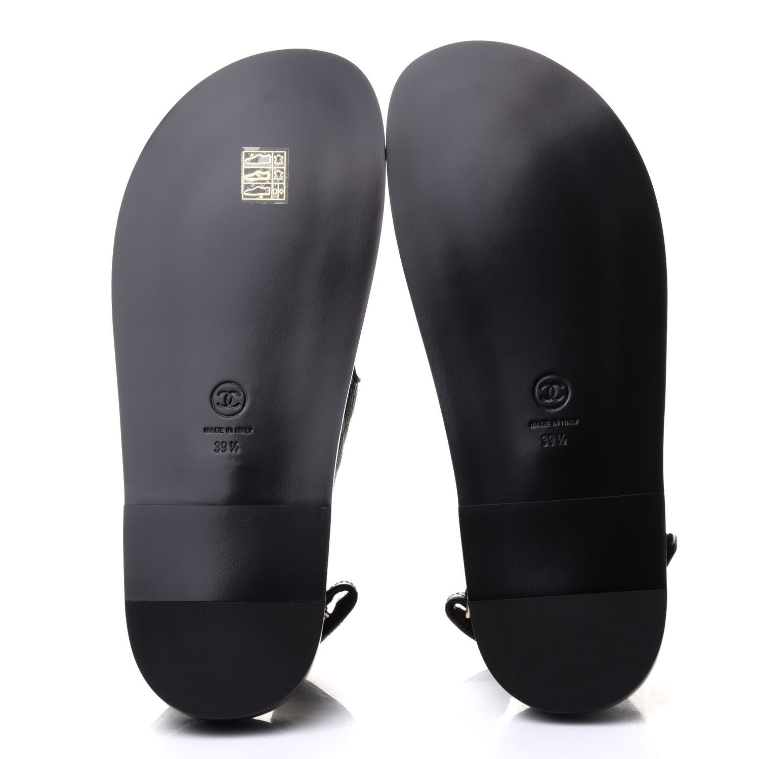 Chanel Grained Calfskin Velcro Dad Sandals 39.5 Black 6 of 10