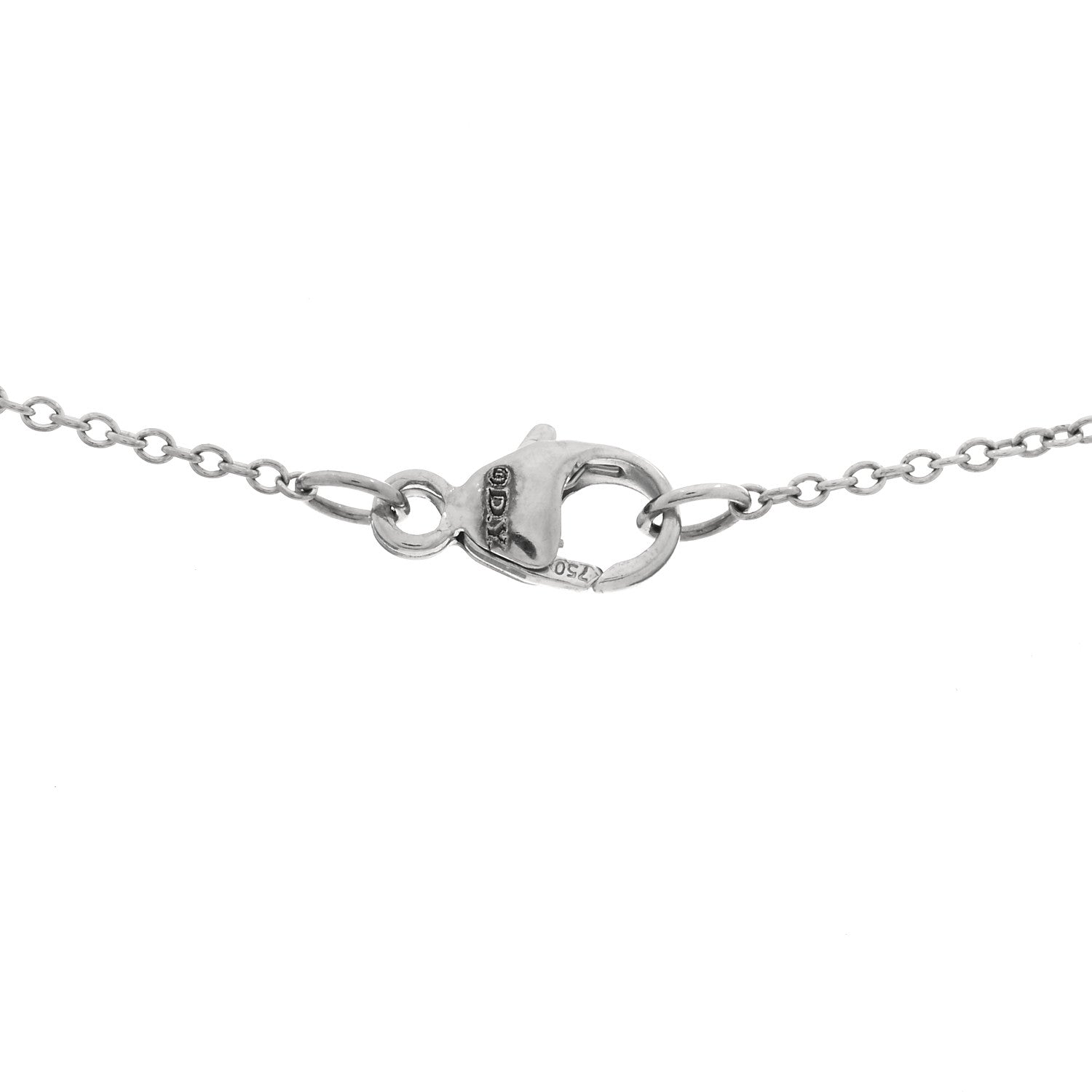 David Yurman 18K White Gold Diamond Initial S Charm Necklace 3 of 4