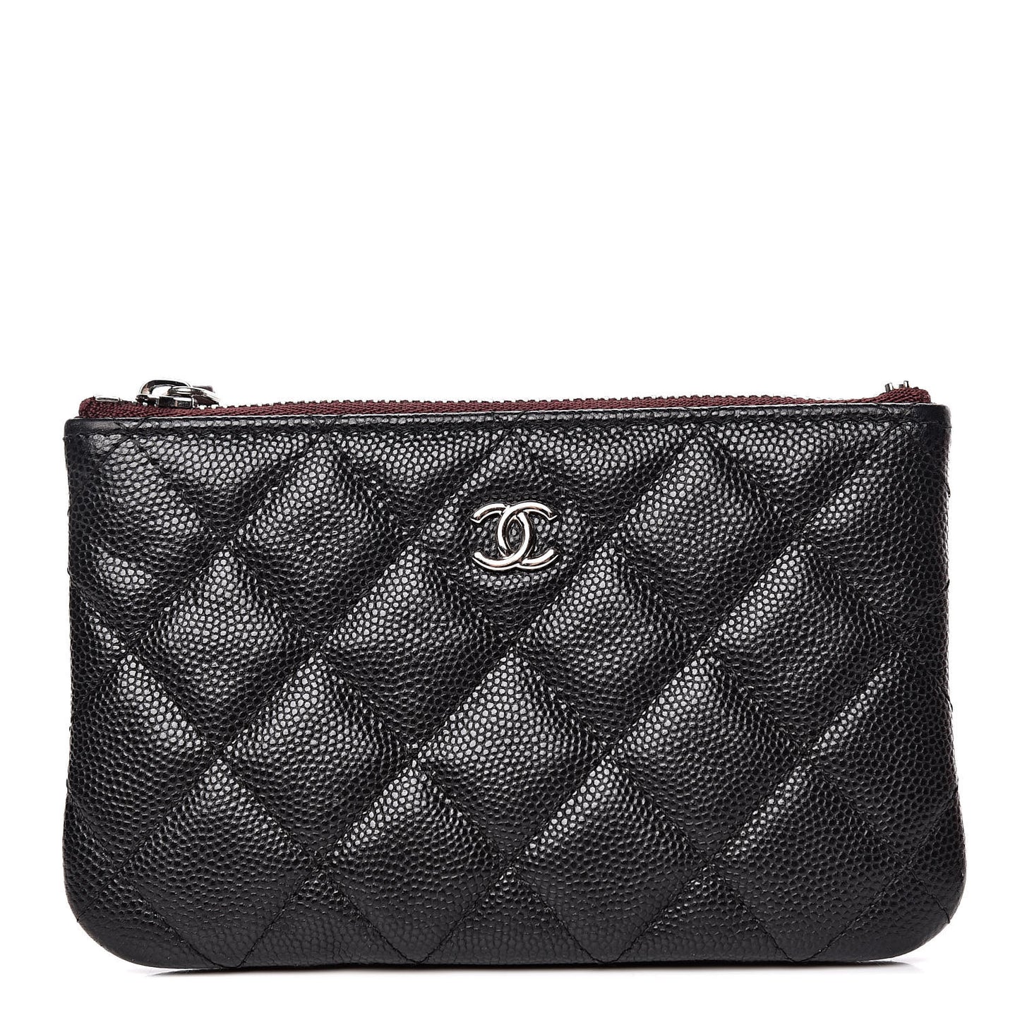 Caviar Quilted Small Cosmetic Case Black