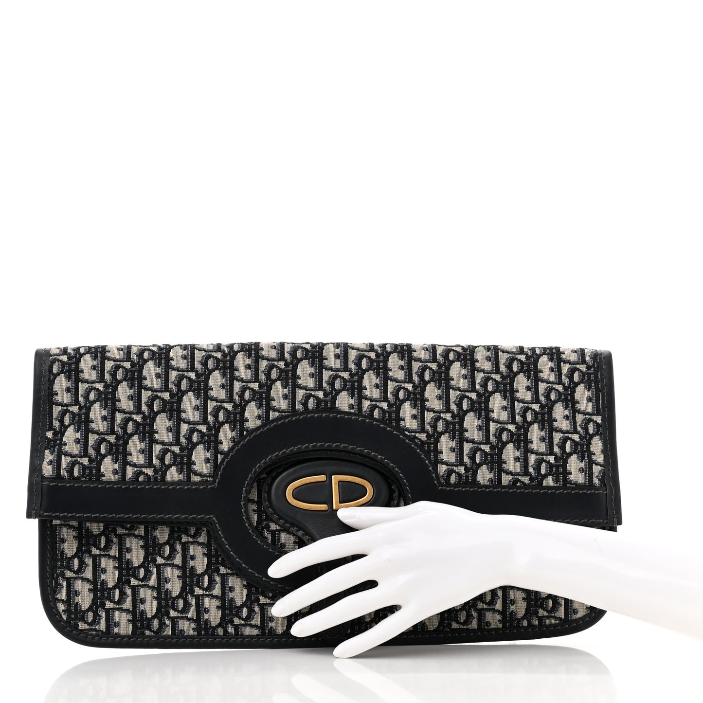 Oblique Fold Over Clutch Blue