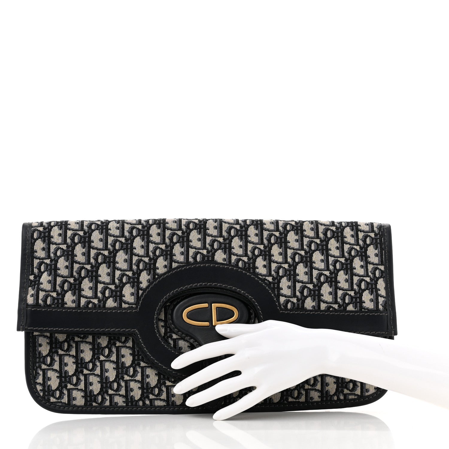 Christian Dior Oblique Fold Over Clutch Blue 2 of 7