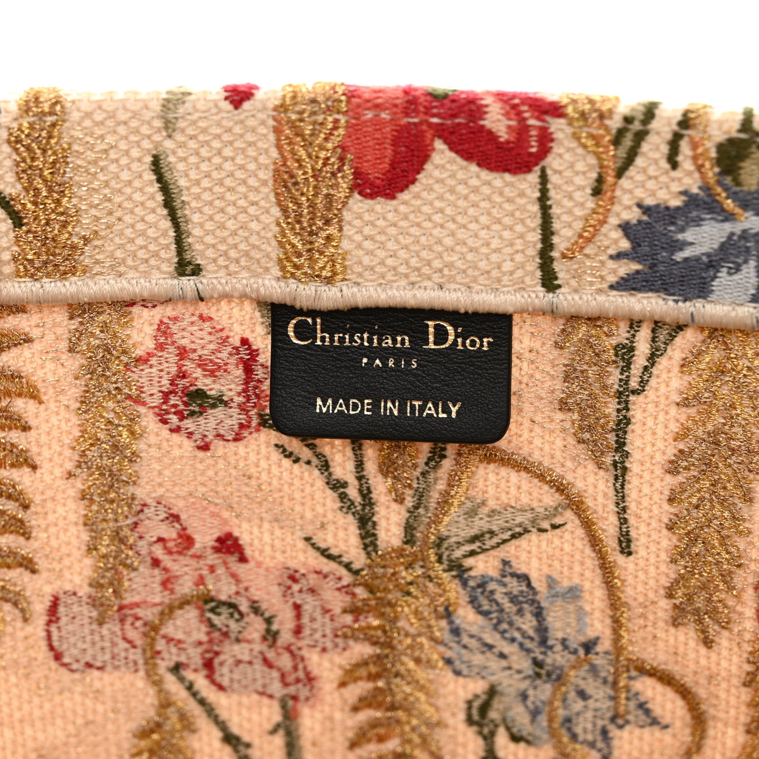 Christian Dior Canvas Embroidered Large Hibiscus Book Tote Beige Multicolor 7 of 11