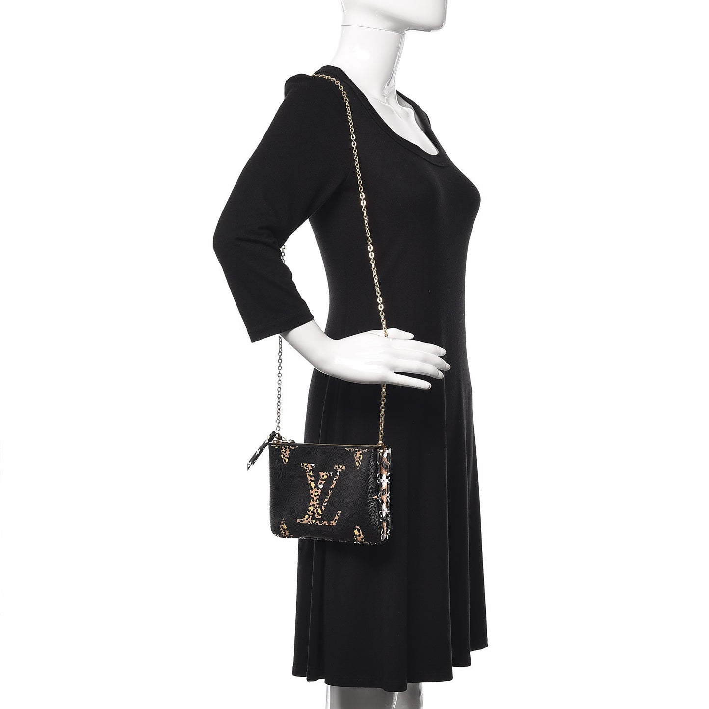 Monogram Giant Jungle Pochette Double Zip Black