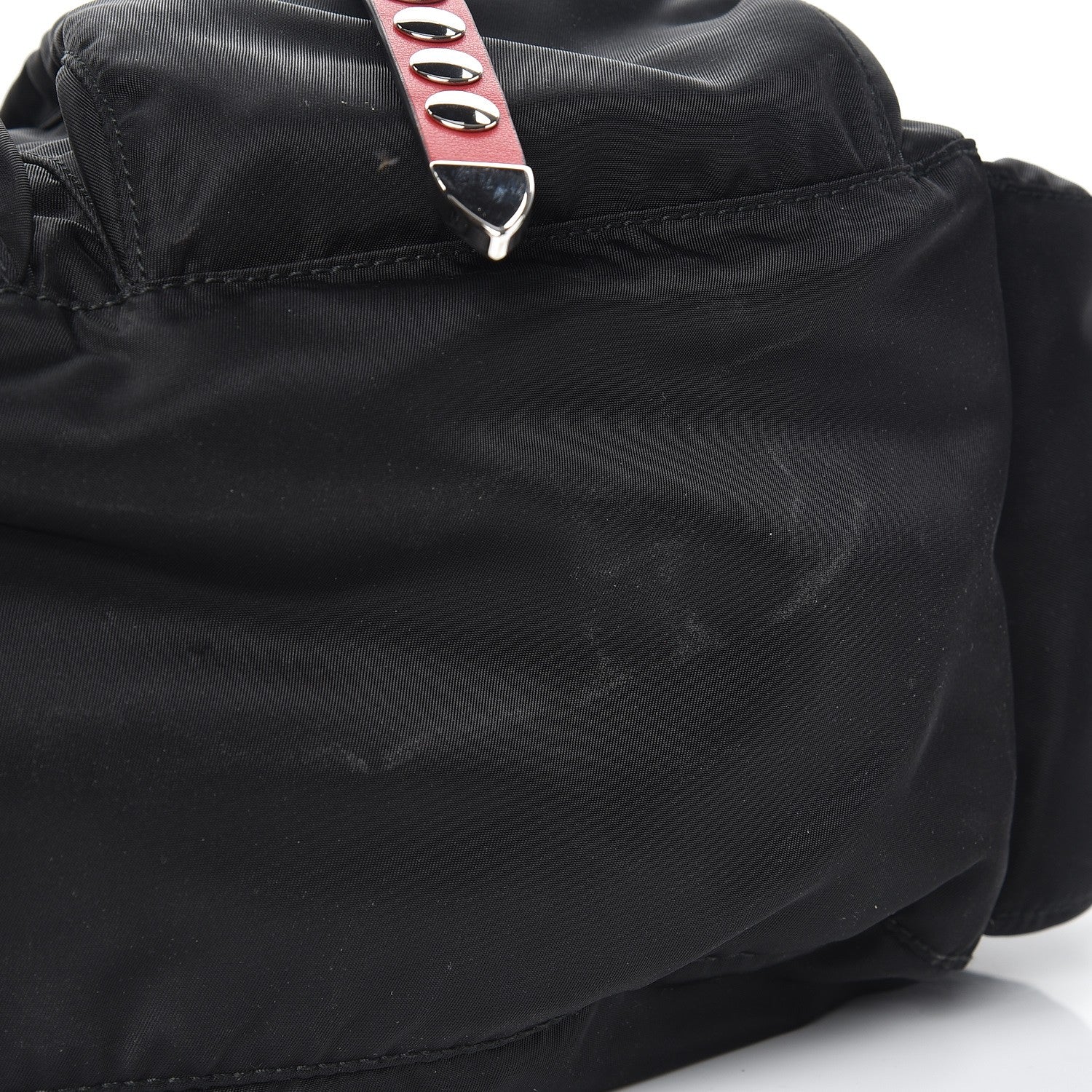 Prada Nylon New Vela Studded Messenger Black Fuoco 8 of 8