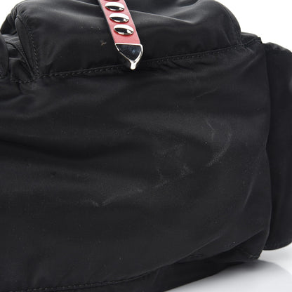 Prada Nylon New Vela Studded Messenger Black Fuoco 8 of 8