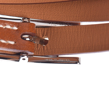 Hermes Tadelakt Hapi 3 MM Triple Tour Bracelet S Fauve 4 of 7