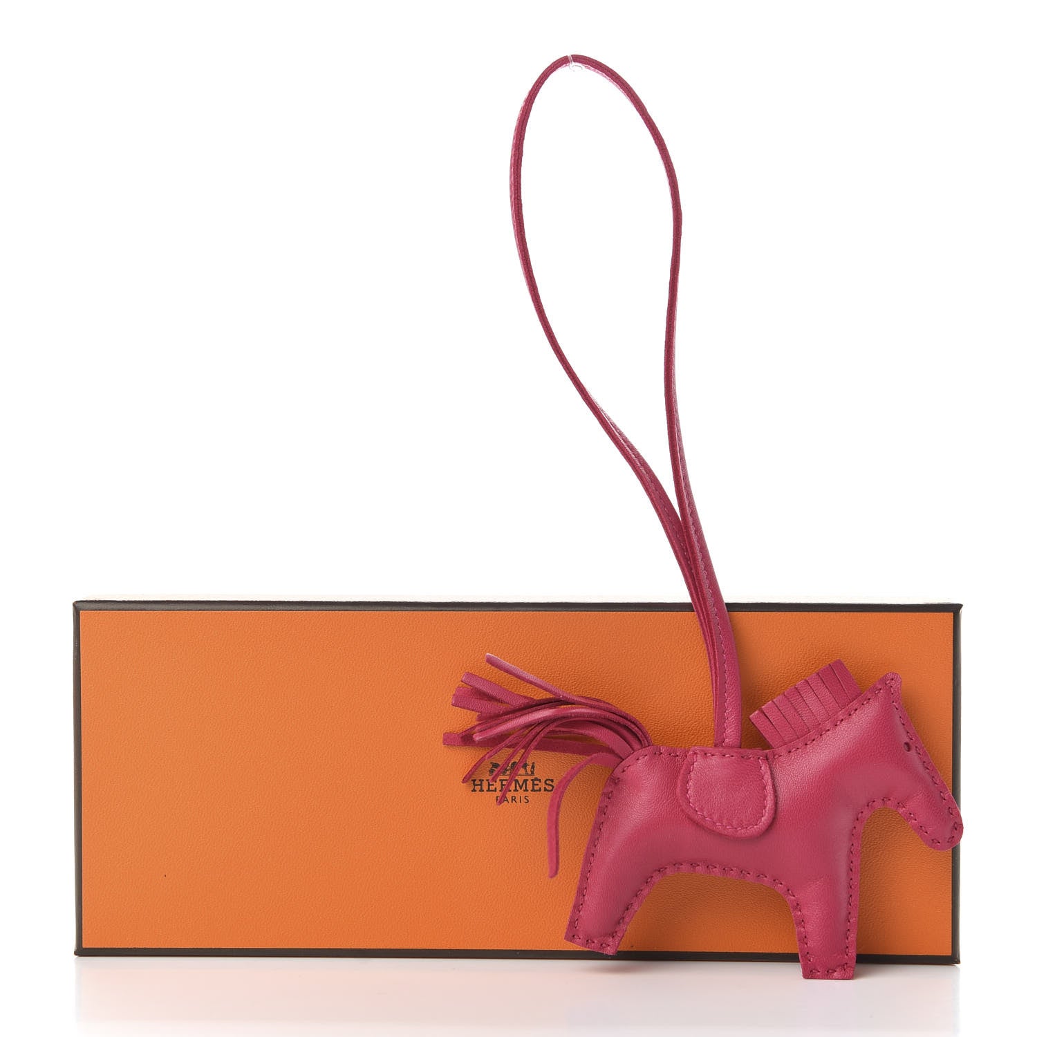 Hermes Milo Lambskin Grigri Rodeo Horse Bag Charm PM Rose Mexico 4 of 4