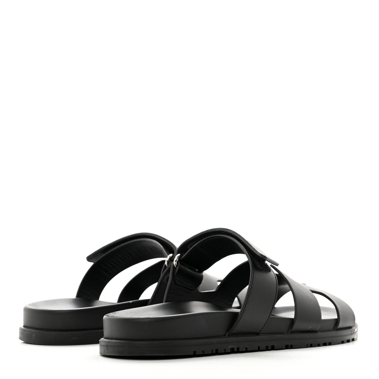 Hermes Calfskin Womens Chypre Sandals 40.5 Black 4 of 9