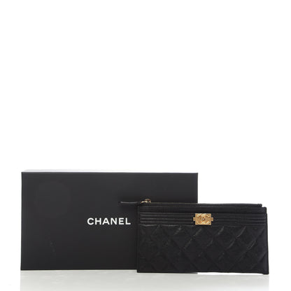 Chanel Caviar Quilted Classic Zip Boy Pouch Black 9 of 9