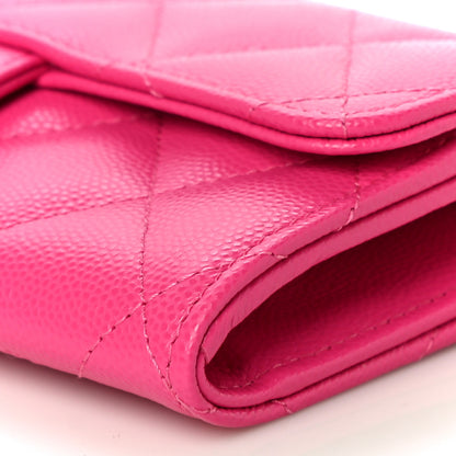 Chanel Caviar Quilted Medium Flap Wallet Dark Pink 11 of 12