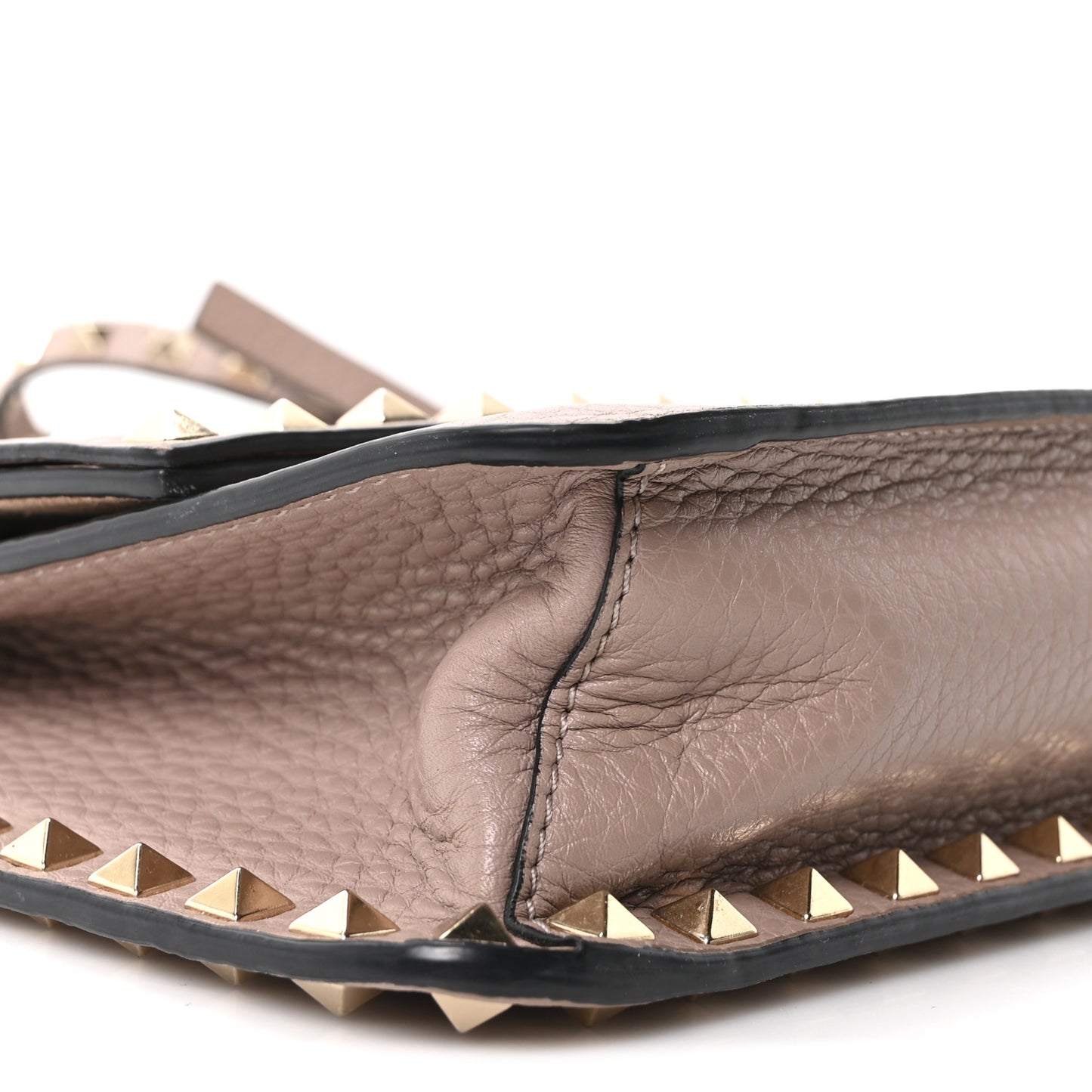 Grained Calfskin Small Rockstud Flap Crossbody Bag Poudre
