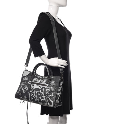 Balenciaga Agneau Arena Graffiti All Over Classic Hardware City Gris Fossile White 2 of 12