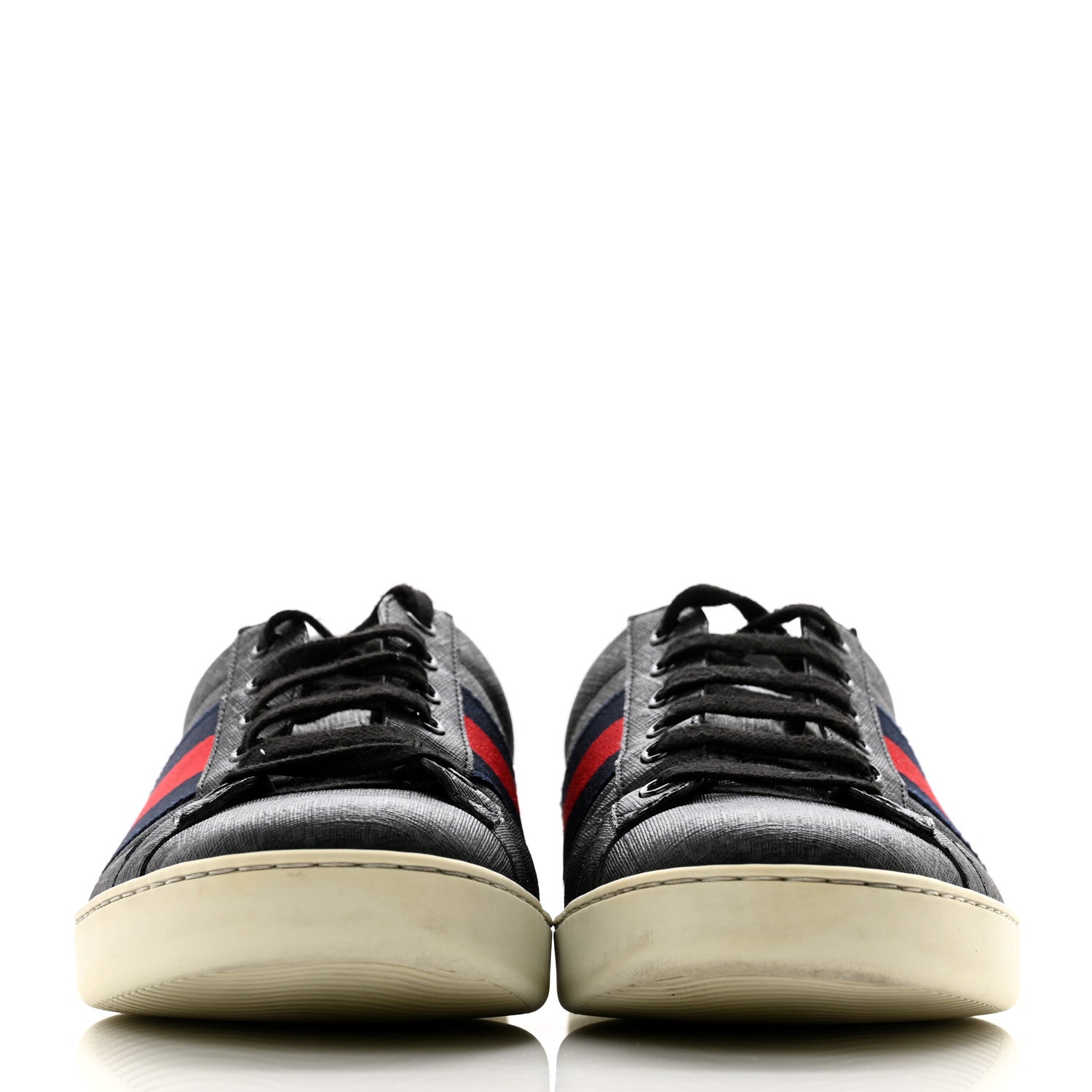 Gucci GG Supreme Monogram Ayers Web Mens New Ace Sneakers 9.5 Black 2 of 9