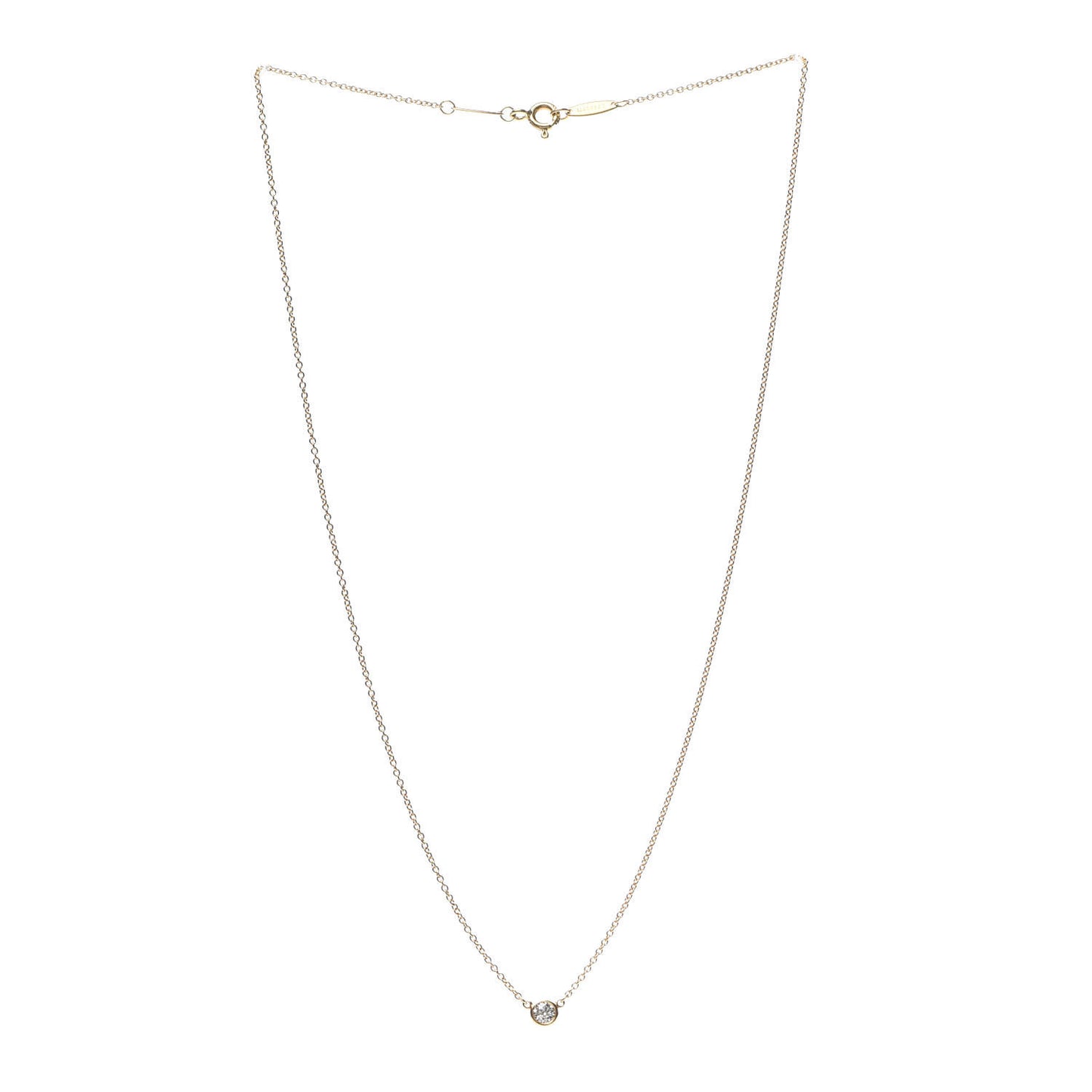 18K Yellow Gold Diamond .14ct Elsa Peretti Diamonds by the Yard Pendant Necklace