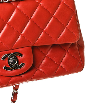 Chanel Lambskin Quilted Mini Rectangular Flap Red 12 of 16