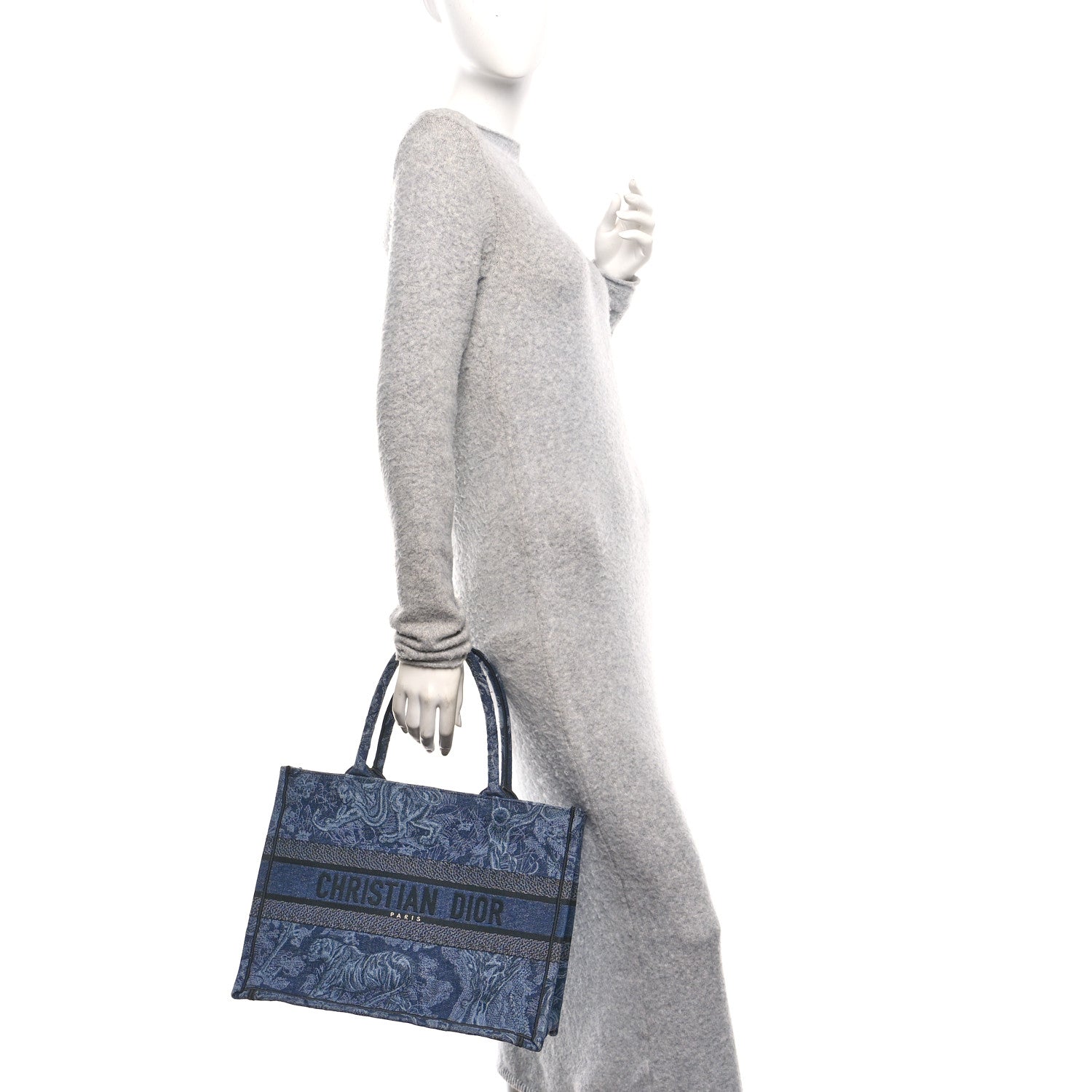 Christian Dior Canvas Embroidered Medium Dioriviera Toile De Jouy Book Tote Blue Black Blue Black 2 of 10