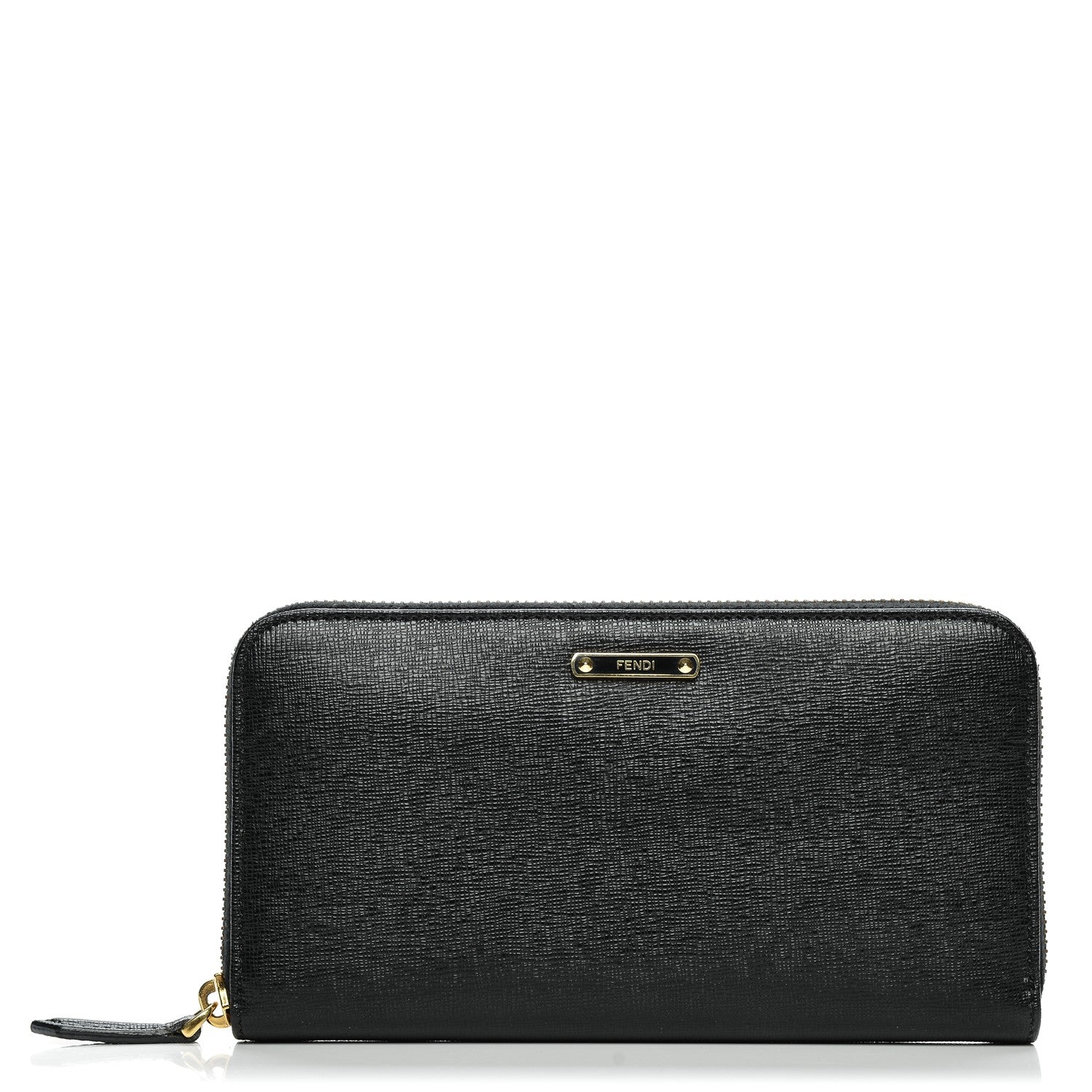 Fendi Vitello Elite Zip Around Wallet Black 1 of 6