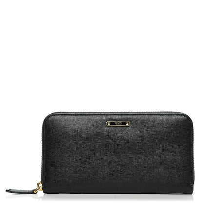 Fendi Vitello Elite Zip Around Wallet Black 1 of 6