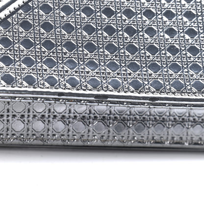 Christian Dior Metallic Patent Micro-Cannage Mini Diorama Flap Bag Silver 9 of 9