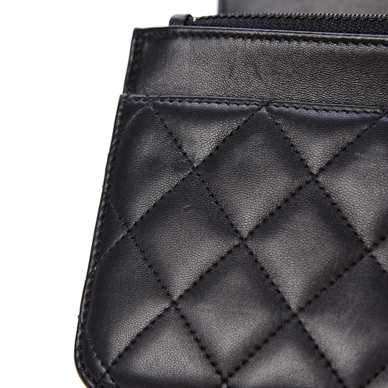 Chanel Lambskin Quilted Wallet On Chain WOC Black 12 of 14