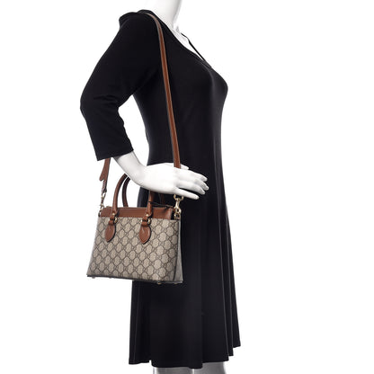 Gucci GG Supreme Monogram Mini Zip Top Tote Beige Tuscany 2 of 9