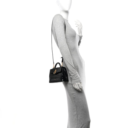 Mulberry Calfskin Crocodile Embossed Micro Seaton Black 2 of 11