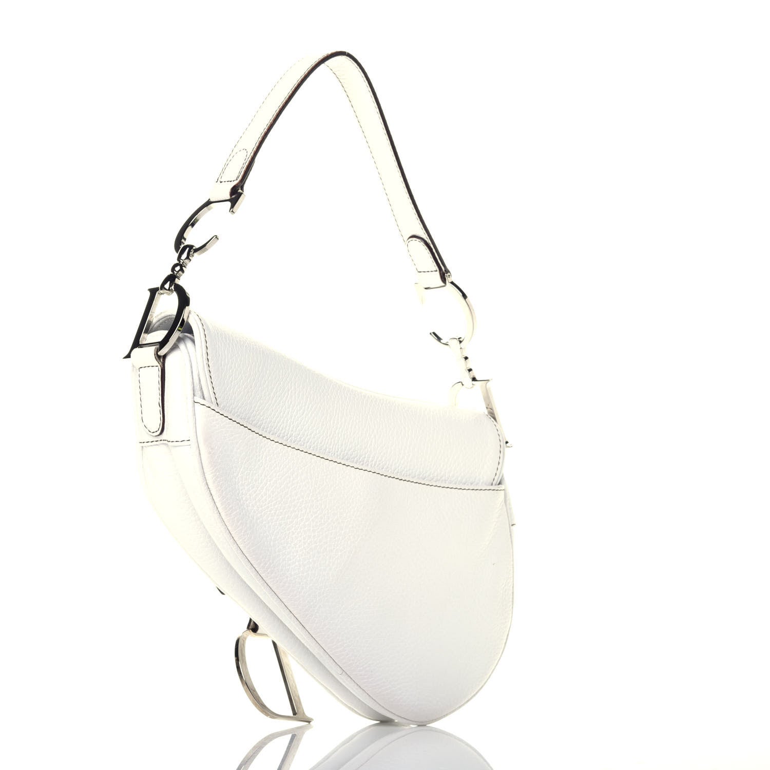 Christian Dior Calfskin Saddle Bag White 3 of 9