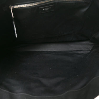 Saint Laurent Raffia Linen Calfskin Rive Gauche Tote Naturale Black 5 of 10