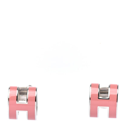 Hermes Palladium Lacquered Pop H Earrings Sugar Pink 1 of 5