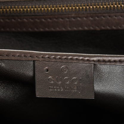 Gucci Calfskin Suede Top Handle Satchel Dark Brown 6 of 8