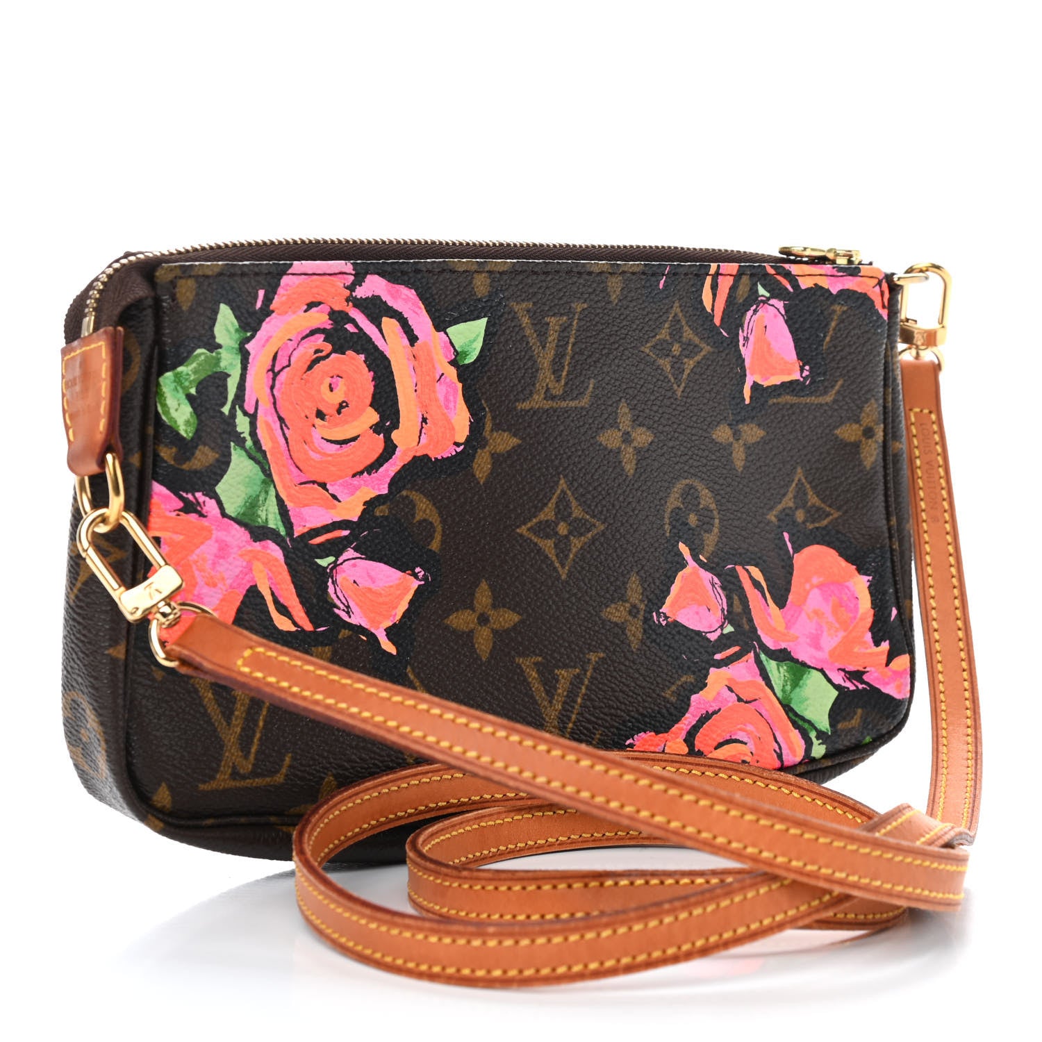 Louis Vuitton Monogram Roses Pochette Accessories Long Strap 3 of 13