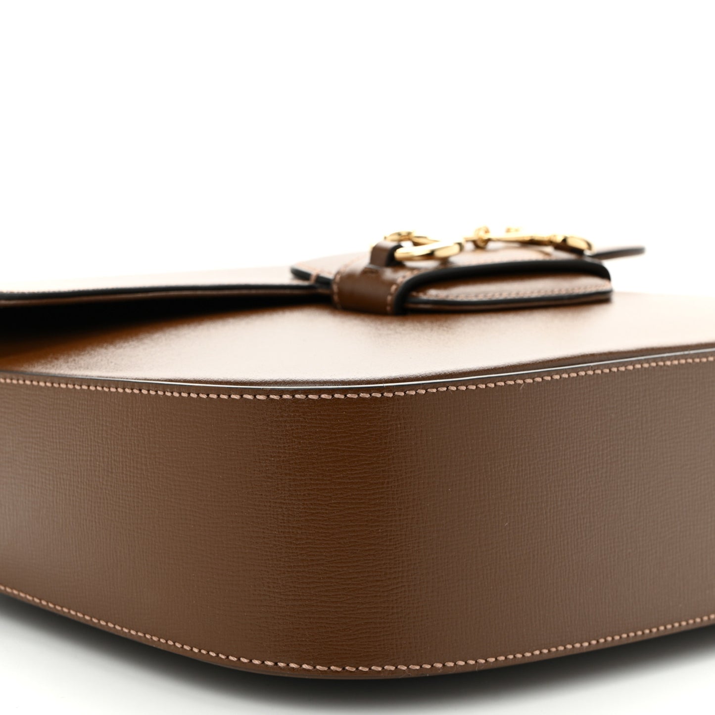 Azalea Calfskin Web Horsebit 1955 Shoulder Bag Brown Sugar
