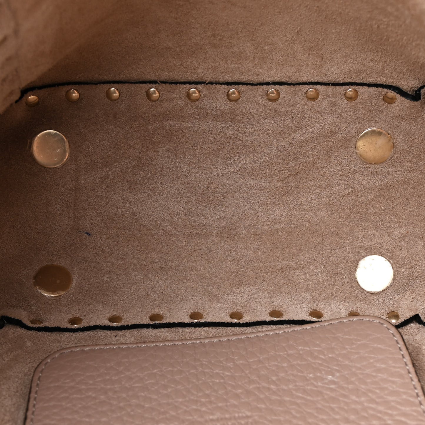 Pebbled Calfskin Mini Rockstud Tote Poudre
