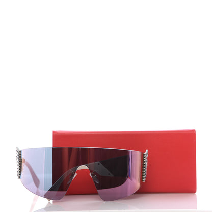 Fendi Mirrored Crystal Embellished FFreedom Shield Sunglasses FF 0382/S Pink 7 of 7