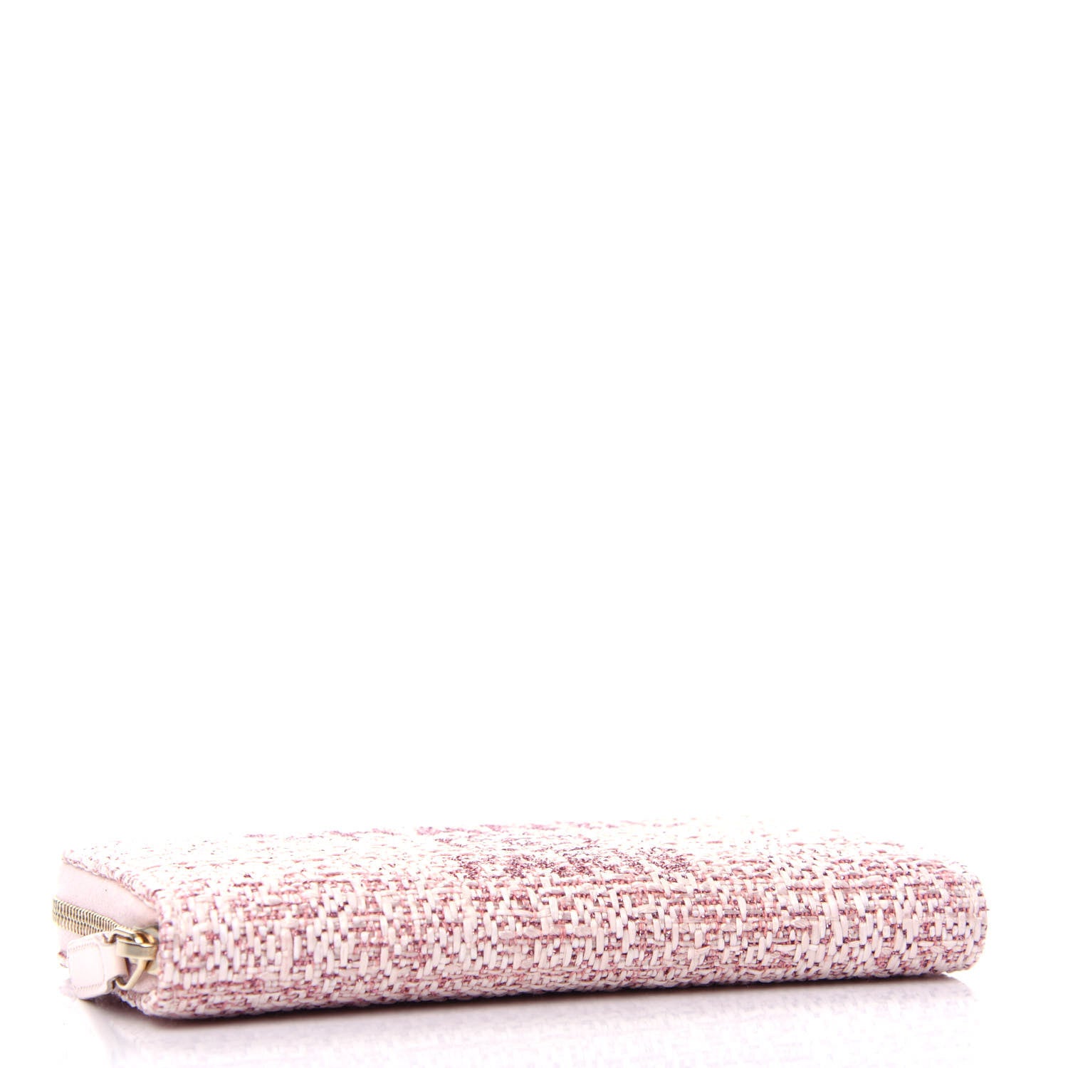Chanel Lurex Canvas Deauville Medium Zip Around Wallet Pink 4 of 9