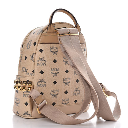 MCM Visetos Side Stud Mini Stark Backpack Beige 3 of 11