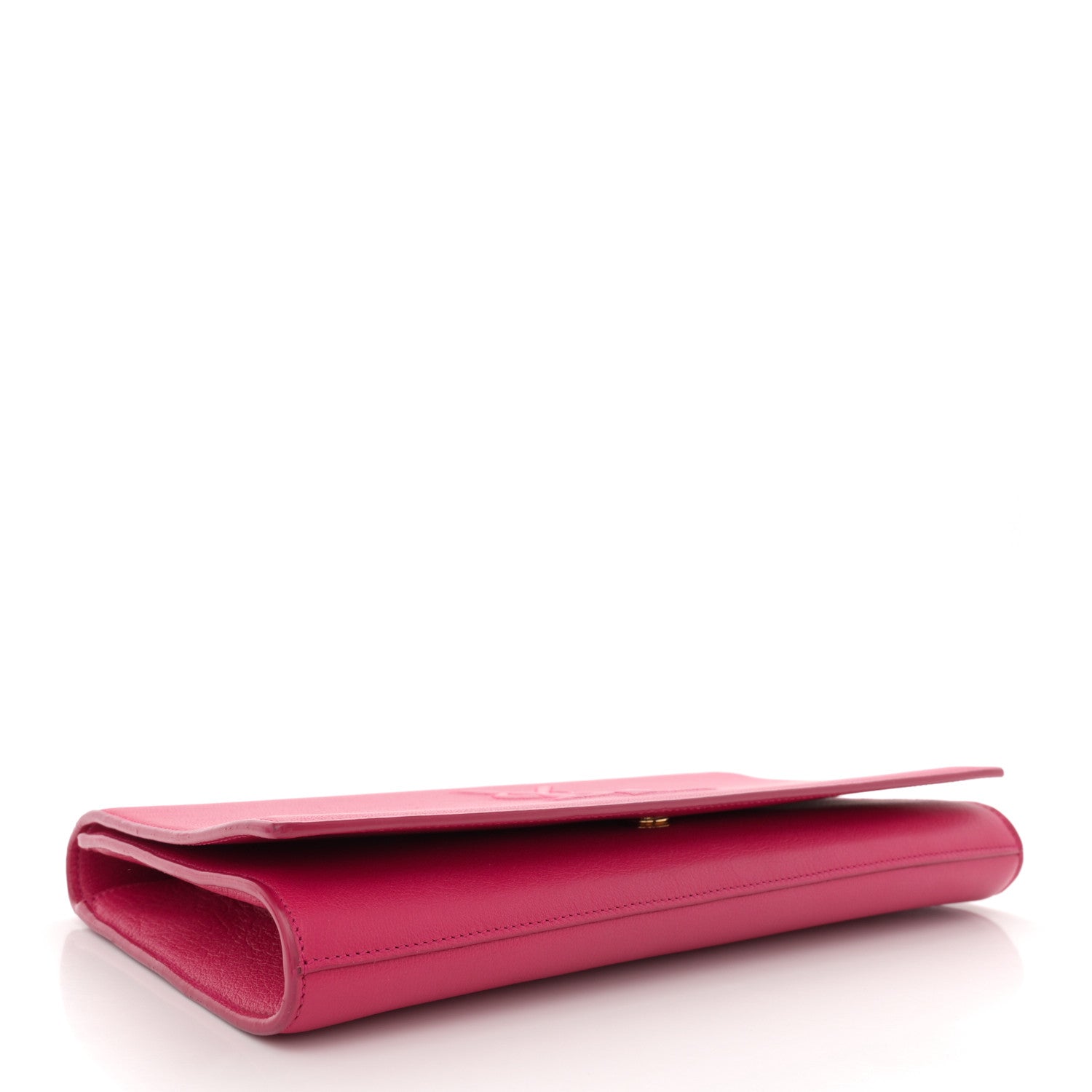 Saint Laurent Calfskin Monogram Large Belle De Jour Clutch Lipstick Fuchsia 4 of 8