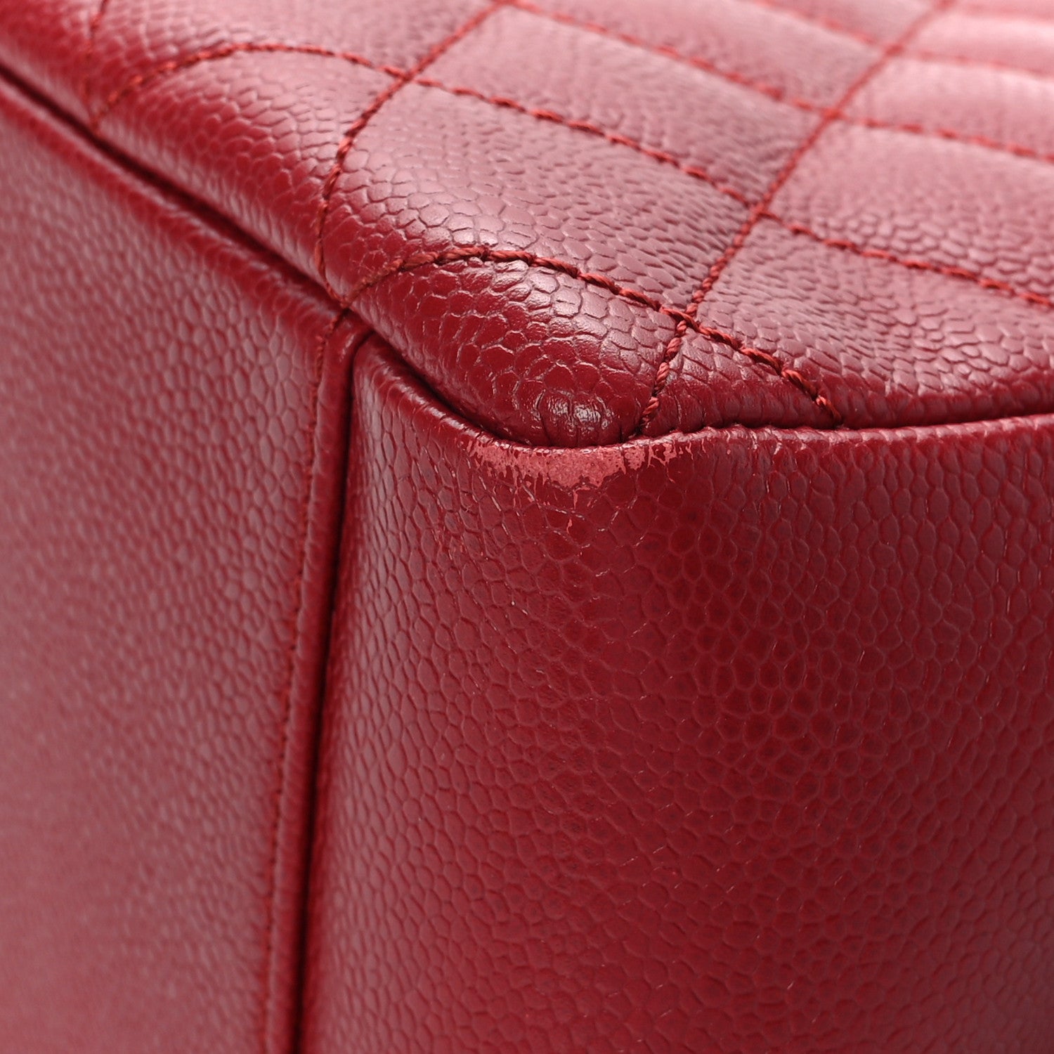Chanel Caviar Quilted Grand Shopping Tote GST Red 10 of 12