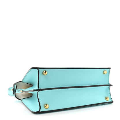 Fendi Vitello Seta Shiny Nappa Small Peekaboo I SEE U Satchel Real Tiffany White 4 of 13
