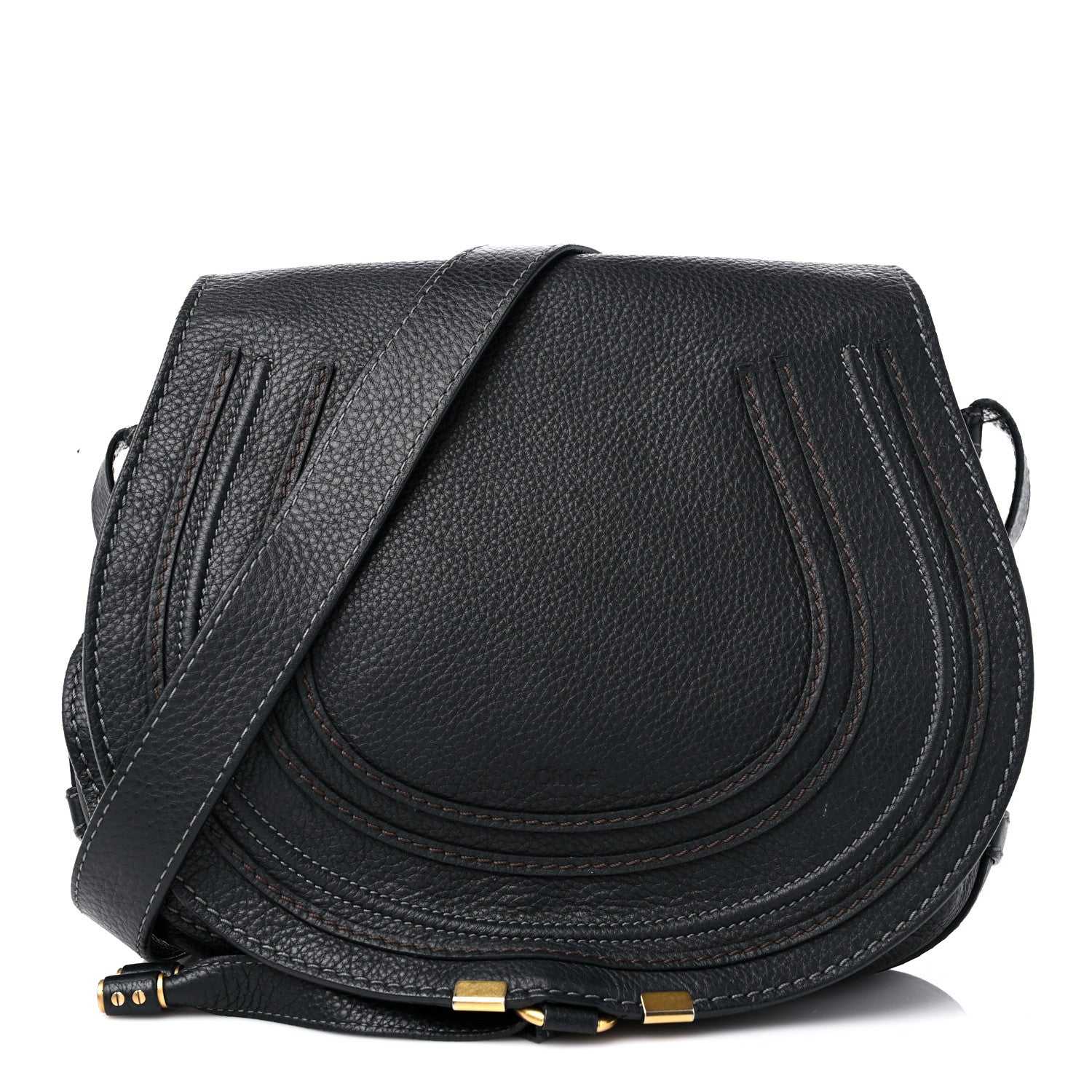 Chloe Calfskin Medium Marcie Round Crossbody Bag Black 1 of 20