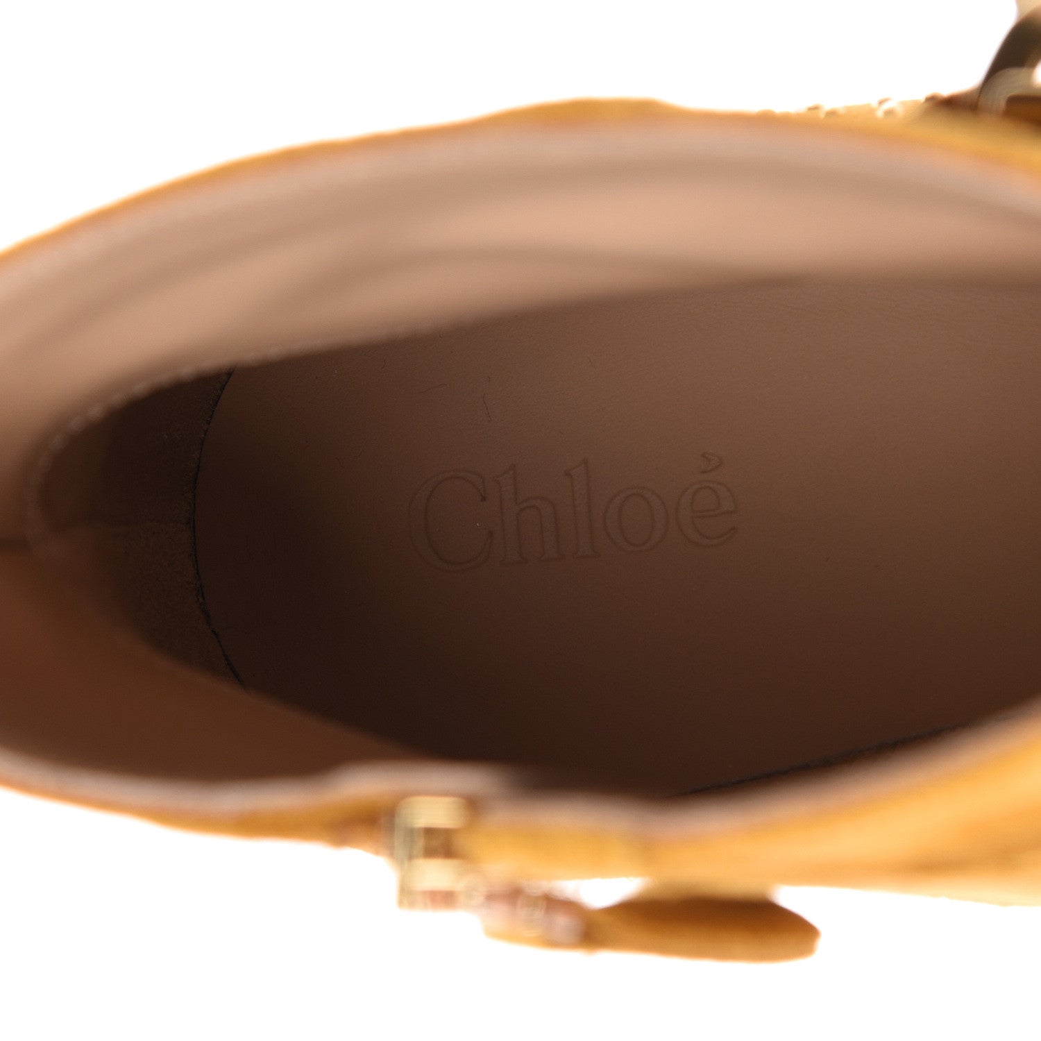 Chloe Suede Sheepskin Studded Susanna Ankle Boots 37 Luminous Ochre 9 of 10