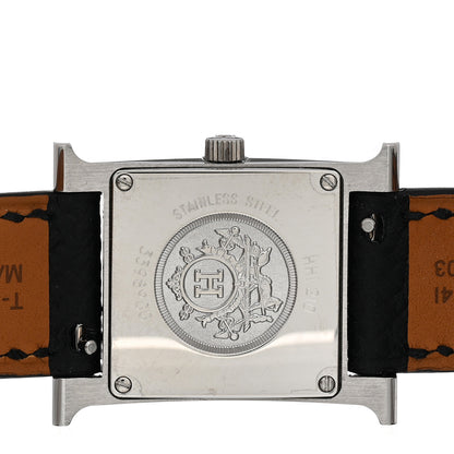 Hermes Stainless Steel Epsom 21mm Heure H Hour Quartz Watch Noir 4 of 5