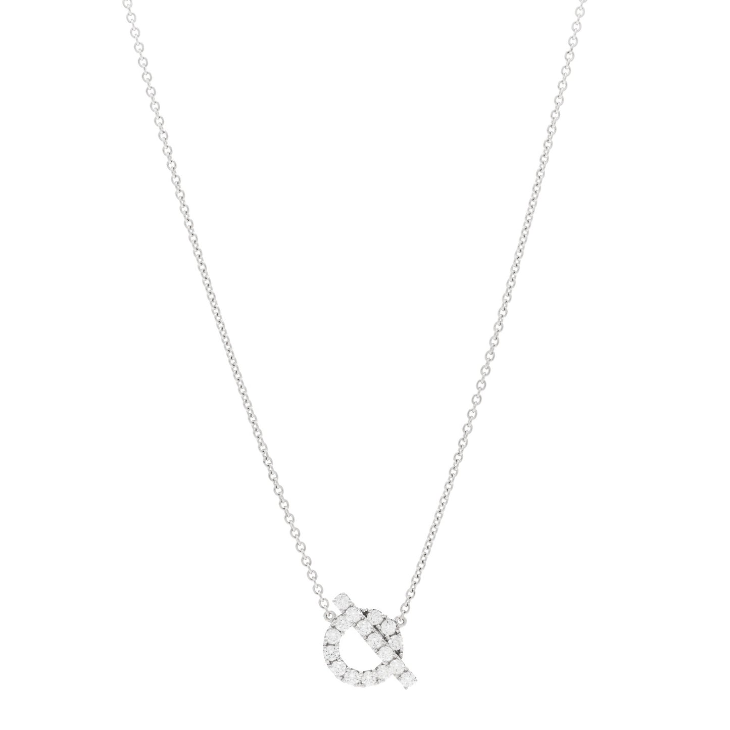 18K White Gold Diamond Finesse Pendant Necklace